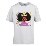 Kid's Black Girl Toya Unicorn T-shirt ✨