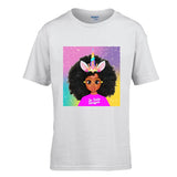 Kids Black Afro Girl Kina Unicorn ✨ T-Shirt