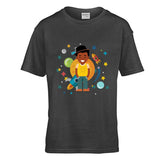 Kid's Black Boy Stylish Hat Space T-shirt