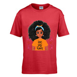 Black Girl Kids Kina Natural Afro Hair Love T-Shirt