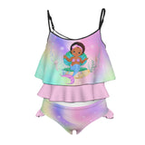 Girl's Afro Mermaid Rainbow Swimsuit 🧜🏽‍♀️✨